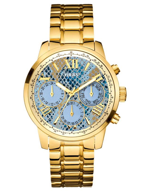 Годинник жіночий GUESS W0330L13 спортивний, круглий, блакитний та гарантією 24 місяці
