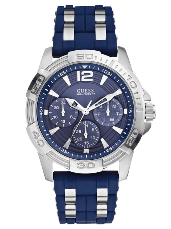 Часы мужские GUESS W0366G2 спортивные, круглые, синий и гарантией 24 месяца