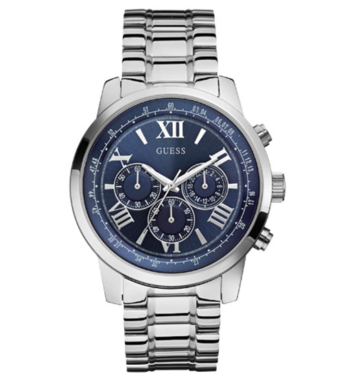 Годинник чоловічий GUESS W0379G3 класичний, круглий, синій та гарантією 24 місяці