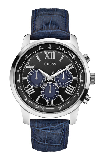 Годинник чоловічий GUESS W0380G3 спортивний, круглий, синій та гарантією 24 місяці
