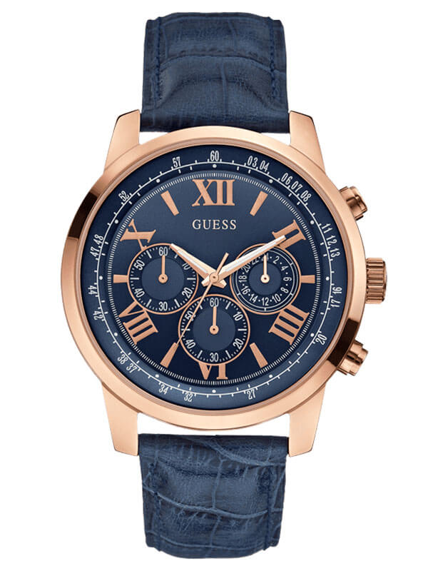 Годинник чоловічий GUESS W0380G5 спортивний, круглий, синій та гарантією 24 місяці