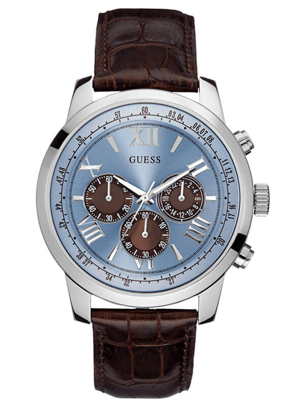 Годинник чоловічий GUESS W0380G6 спортивний, круглий, блакитний та гарантією 24 місяці