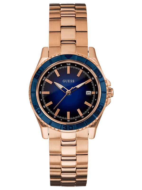 Годинник жіночий GUESS W0469L2 fashion, круглий, синій та гарантією 24 місяці