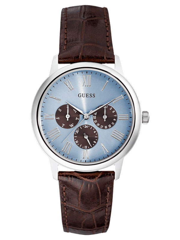 Часы мужские GUESS W0496G2 спортивные, круглые, голубой и гарантией 24 месяца