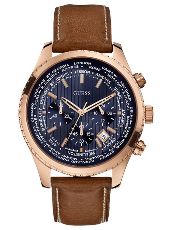 Годинник чоловічий GUESS W0500G1 спортивний, круглий, синій та гарантією 24 місяці