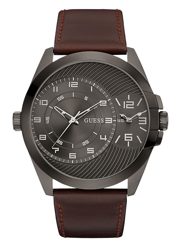 Мужские часы GUESS W0505G4 fashion, круглые, серые и гарантией 24 месяца