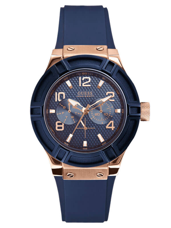Годинник жіночий GUESS W0571L1 спортивний, круглий, синій та гарантією 24 місяці