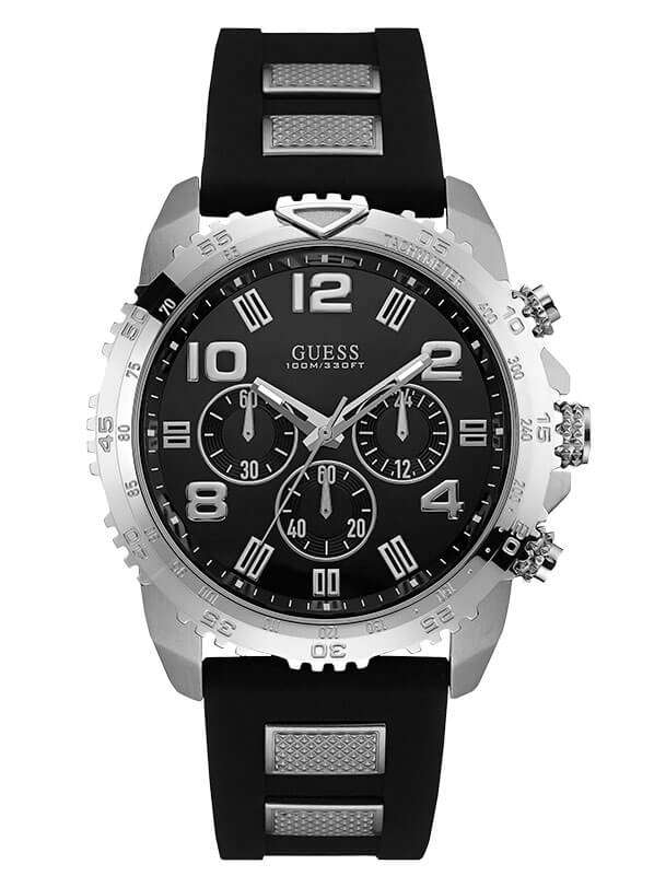 Годинник чоловічий GUESS W0599G3 спортивний, круглий, чорний та гарантією 24 місяці