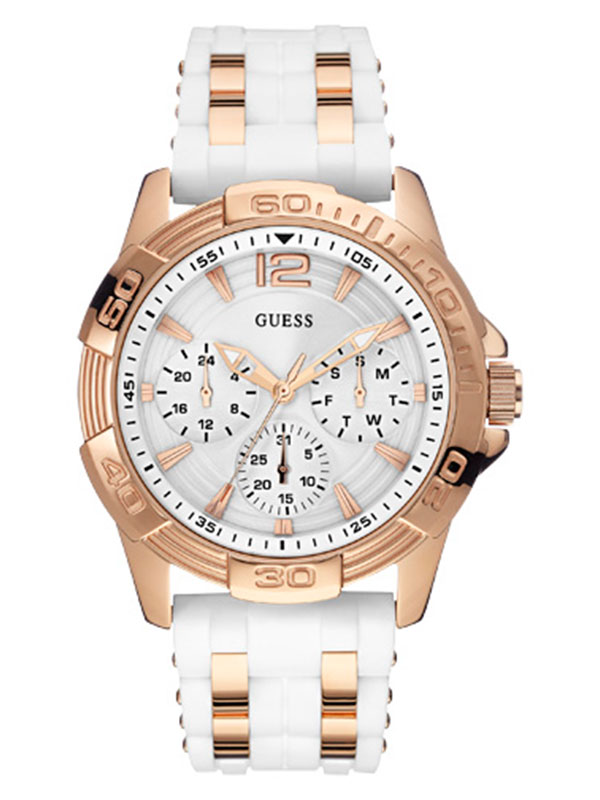 Женские часы GUESS W0615L1 спортивные, круглые, белые и гарантией 24 месяца