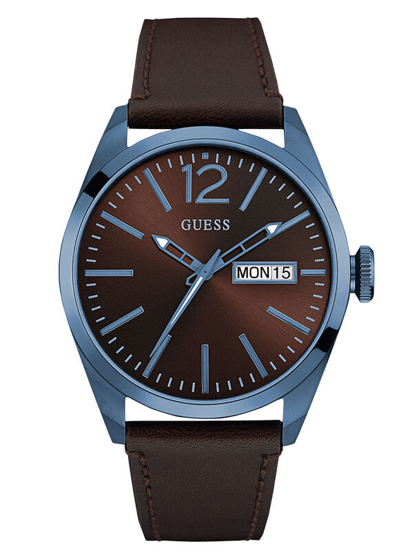 Годинник чоловічий GUESS W0658G8 класичний, круглий, коричневий та гарантією 24 місяці