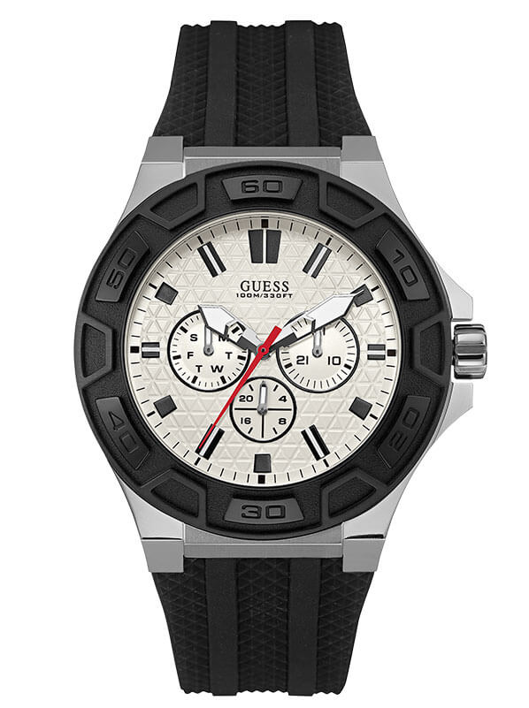 Мужские часы GUESS W0674G3 спортивные, круглые, белые и гарантией 24 месяца