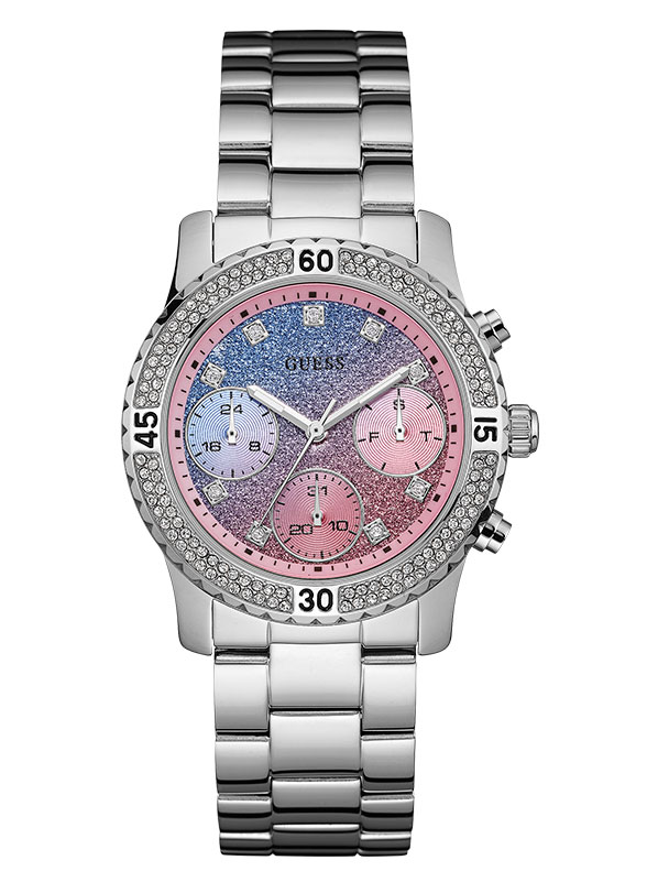 Женские часы GUESS W0774L1 fashion, круглые с камнями и гарантией 24 месяца