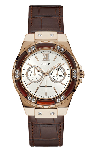 Годинник жіночий GUESS W0775L14 спортивний, круглий, білий з камінням та гарантією 24 місяці