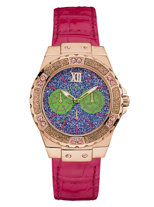 Годинник жіночий GUESS W0775L4 fashion, круглий, фіолетовий та гарантією 24 місяці