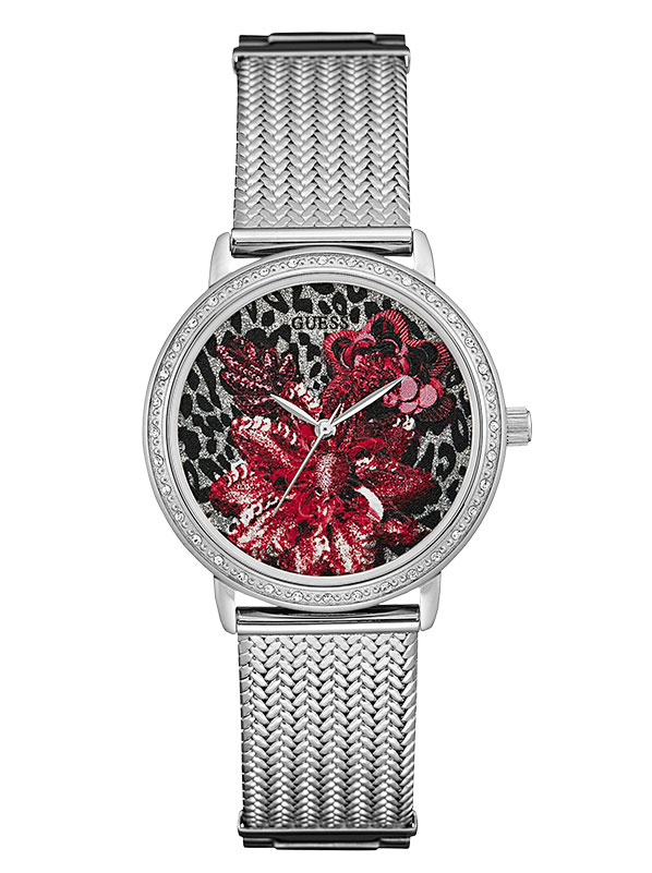 Женские часы GUESS W0822L1 fashion, круглые с камнями и гарантией 24 месяца