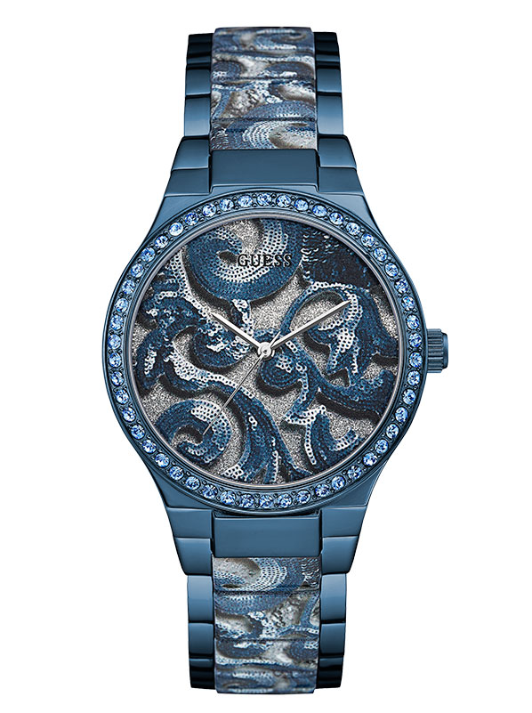 Годинник жіночий GUESS W0843L2 fashion, круглий з камінням та гарантією 24 місяці