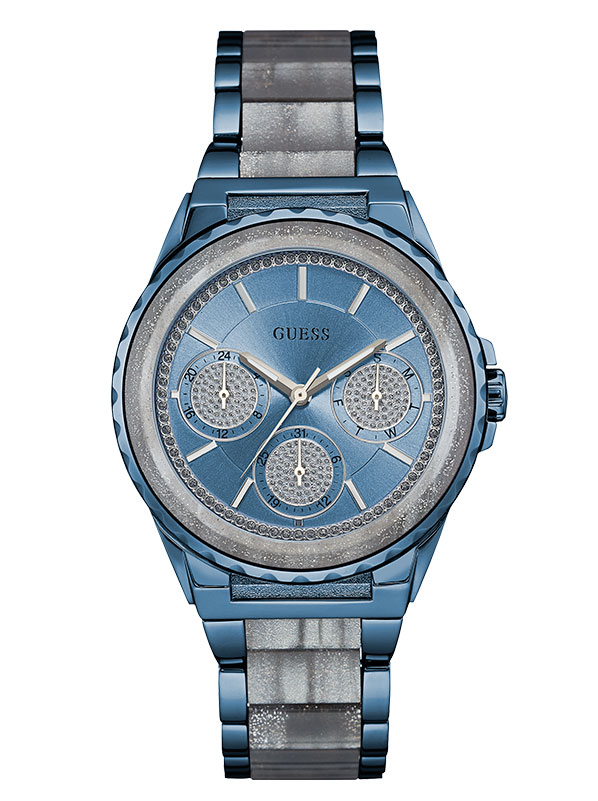Годинник жіночий GUESS W0847L1 спортивний, круглий, блакитний та гарантією 24 місяці