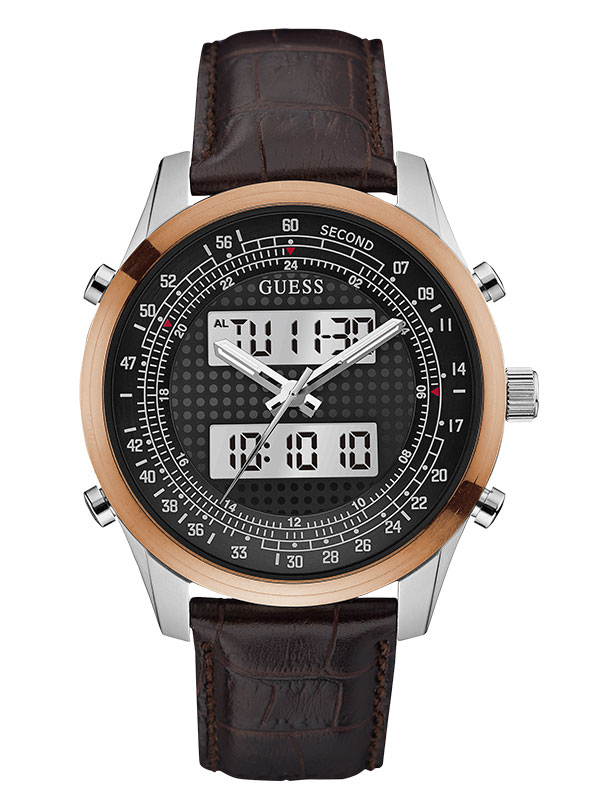 Мужские часы GUESS W0861G1 классические, круглые, черные и гарантией 24 месяца
