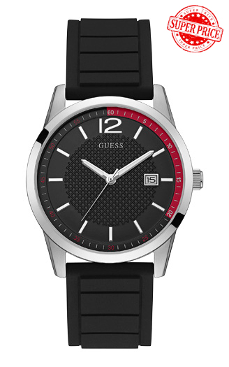 Мужские часы GUESS W0991G1 спортивные, круглые, черные и гарантией 24 месяца