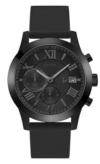 Годинник чоловічий GUESS W1055G1 спортивний, круглий, чорний та гарантією 24 місяці