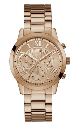 Женские часы GUESS W1070L3 классические, круглые, золото и гарантией 24 месяца
