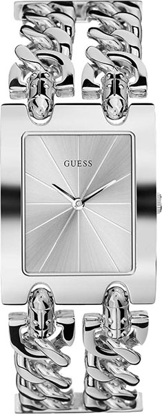Женские часы GUESS W1117L1 fashion, прямоугольные, металлик и гарантией 24 месяца