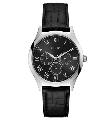 Мужские часы GUESS W1130G1 fashion, круглые, черные и гарантией 24 месяца