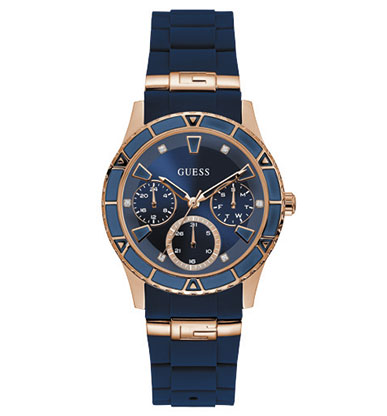 Годинник жіночий GUESS W1157L3 fashion, круглий, синій та гарантією 24 місяці