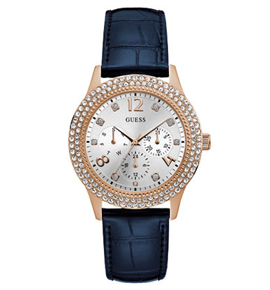 Годинник жіночий GUESS W1159L2 fashion, круглий, металік з камінням та гарантією 24 місяці