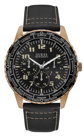 Годинник чоловічий GUESS W1170G2 спортивний, круглий, чорний та гарантією 24 місяці