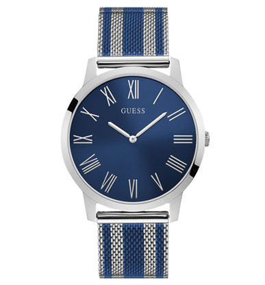 Годинник чоловічий GUESS W1179G1 класичний, круглий, синій та гарантією 24 місяці