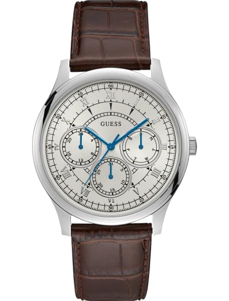 Мужские часы GUESS W1181G1 классические, круглые, металлик и гарантией 24 месяца