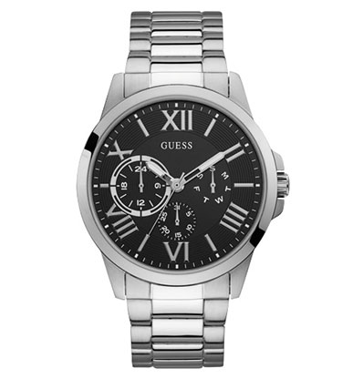 Годинник чоловічий GUESS W1184G1 класичний, круглий, чорний та гарантією 24 місяці