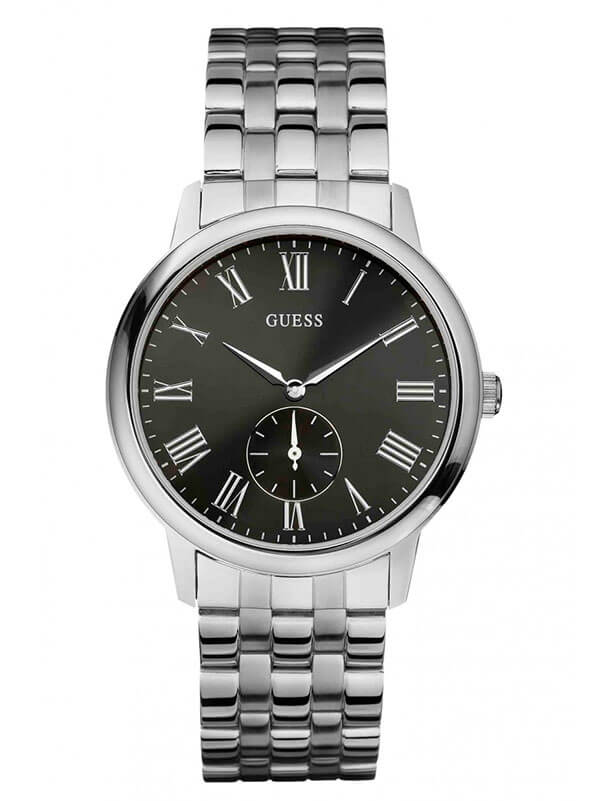 Часы мужские Guess W80046G1 классические, круглые, черные и гарантией 24 месяца