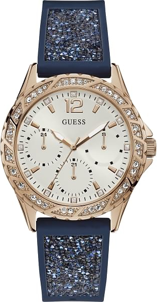 Годинник жіночий GUESS W1096L4 fashion, круглий, металік з камінням та гарантією 24 місяці