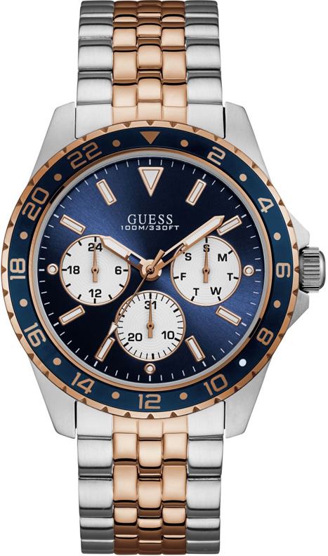 Годинник чоловічий GUESS W1107G3 спортивний, круглий, синій та гарантією 24 місяці
