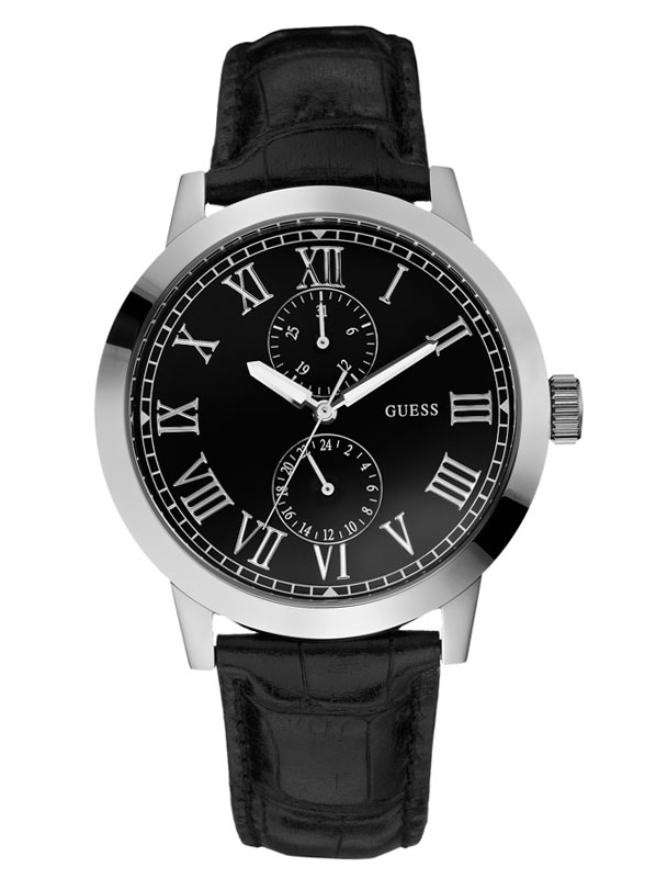 Часы мужские Guess W85043G1 классические, круглые, черные и гарантией 24 месяца