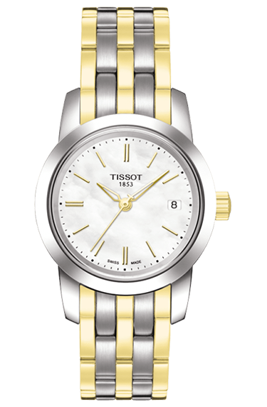 Годинник жіночий Tissot T033.210.22.111.00 класичний, білий та гарантією 24 місяці