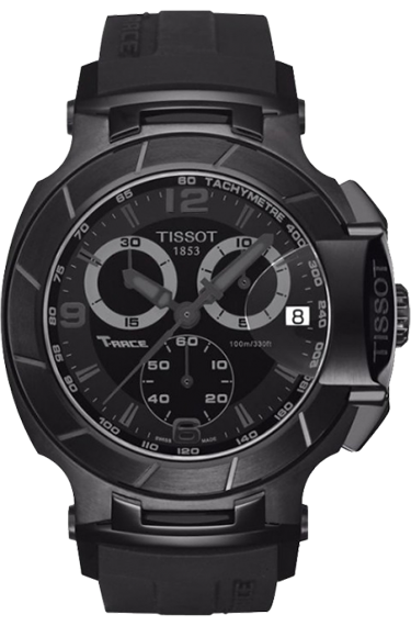 Мужские часы хронограф Tissot T048.417.37.057.00 спортивные, черные и гарантией 24 месяца
