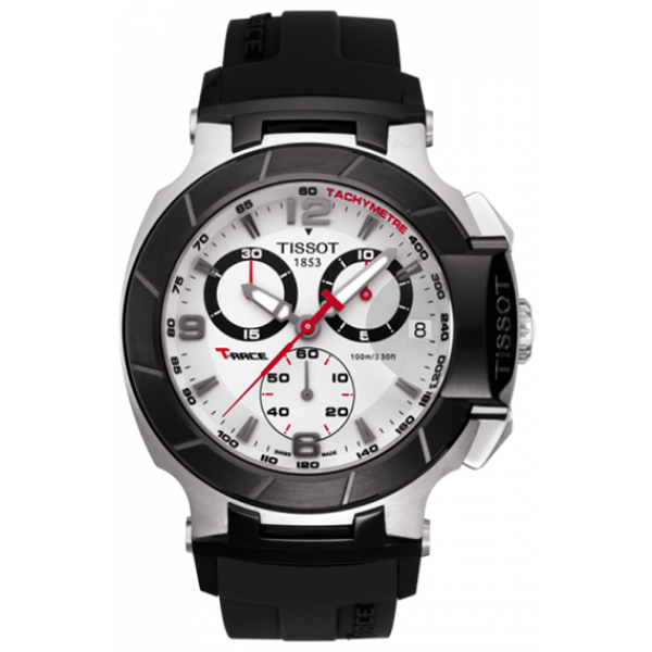 Годинник чоловічий хронограф Tissot T048.417.27.037.00 спортивний, білий та гарантією 24 місяці