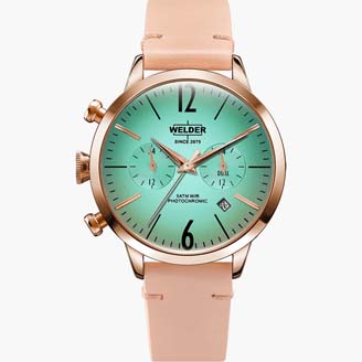 Годинник жіночий WELDER WWRC100 класичний, круглий, зелені та гарантією 12 місяців