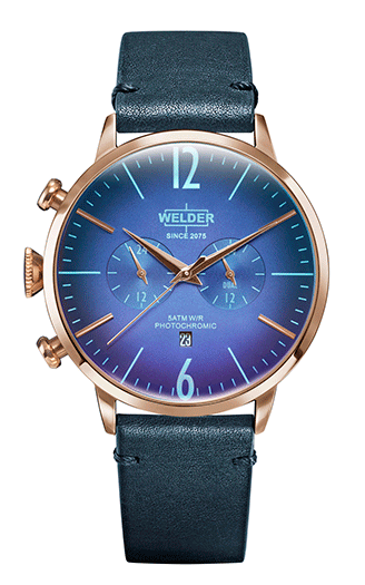 Мужские часы WELDER WWRC305 классические, круглые, синий и гарантией 12 месяцев