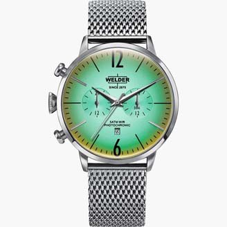Мужские часы WELDER WWRC400 классические, круглые, зеленые и гарантией 12 месяцев