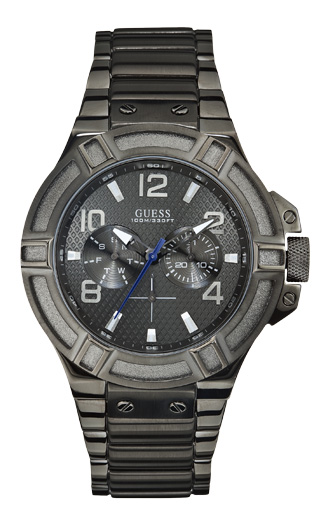 Часы мужские Guess W0041G1 спортивные, круглые, серые и гарантией 24 месяца