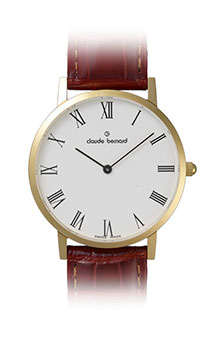 Часы мужские Claude Bernard 20078 37J BR классические, круглые, белые и гарантией 24 месяца