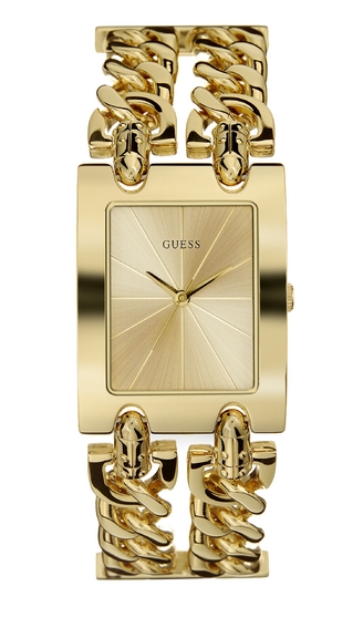 Часы женские Guess I90176L1 fashion, прямоугольные, золото и гарантией 24 месяца