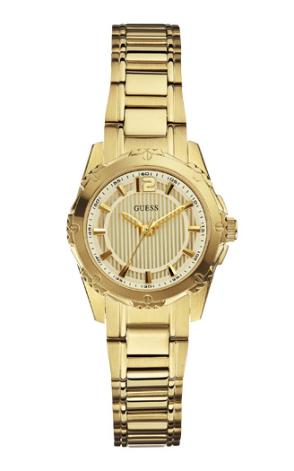 Женские часы Guess W0234L2 спортивные, круглые, золото и гарантией 24 месяца