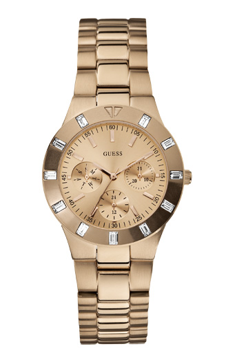 Часы женские Guess W16017L1 спортивные, круглые, золото и гарантией 24 месяца