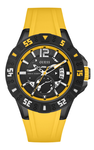 Часы мужские Guess W0034G7 спортивные, круглые, черные и гарантией 24 месяца