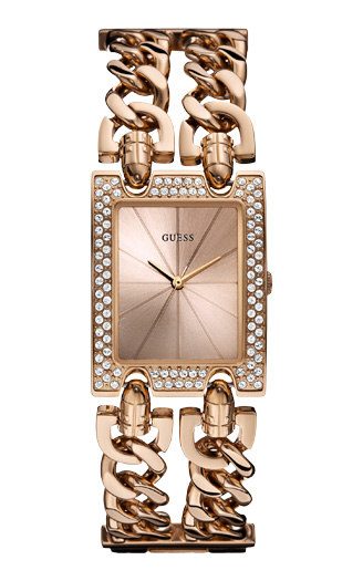 Годинник жіночий GUESS W0072L3 fashion, круглий, золото з камінням та гарантією 24 місяці
